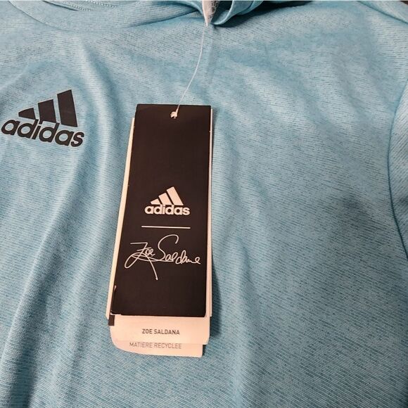 adidas Women Creator Climalite Long Sleeve Crew Neck Tee Blue Size L NWT Running - Picture 4 of 7